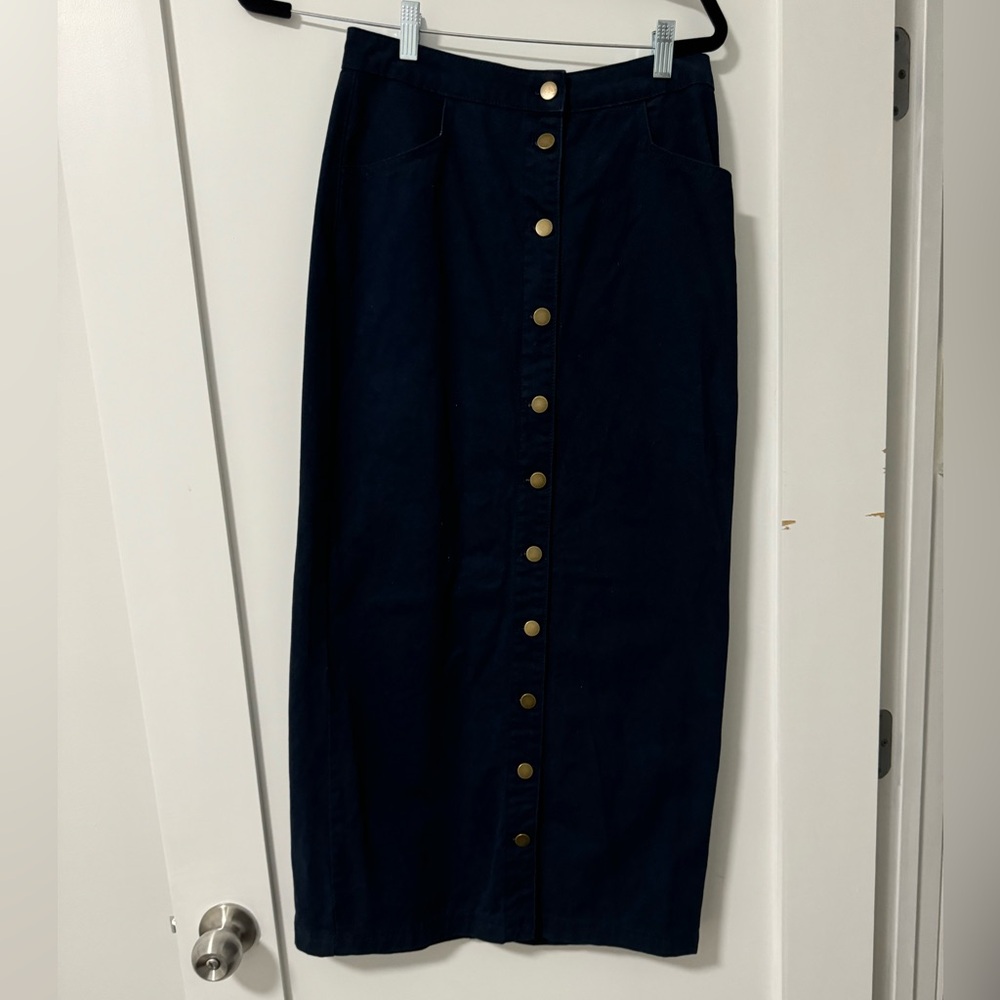 Elegant Black Button-Down Skirt